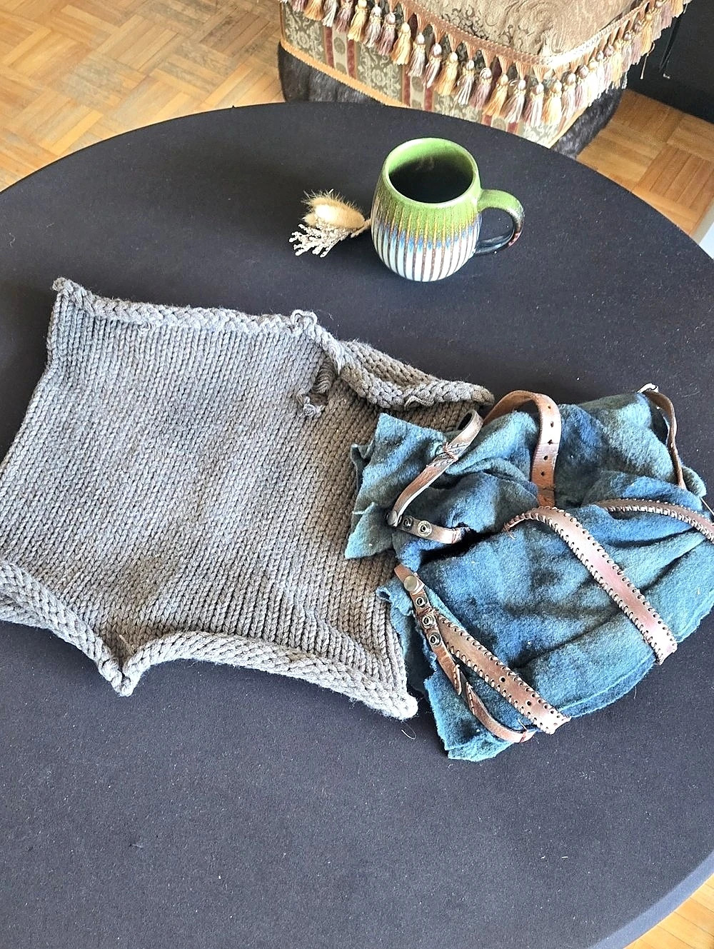 Star Trek Wardrobe S4 Leather Arm Bands & Distressed Infinity Scarf Film Prop